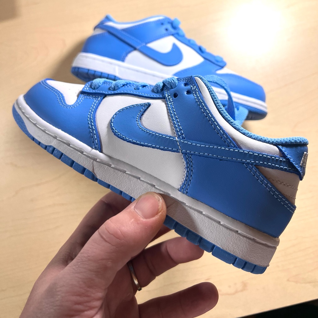 Nike Dunk Low Ps Unc University Blue Size 1 Youth Cw1588103 Brand New